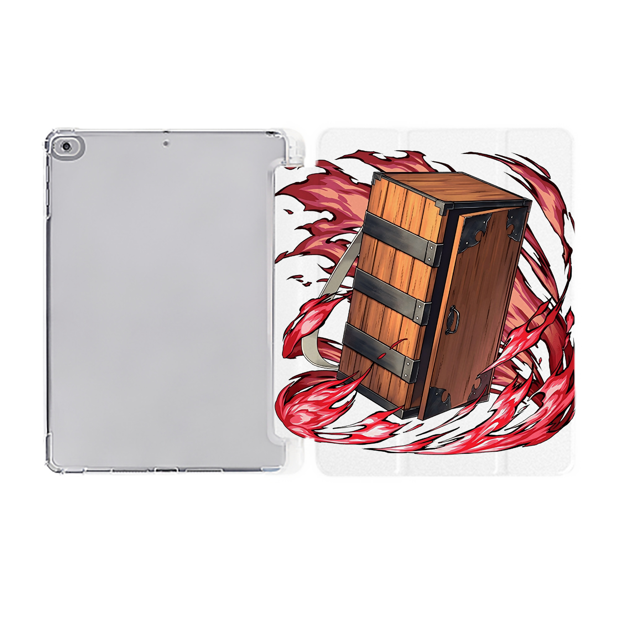 （画像用） 鬼滅の刃（きめつのやいば）竈門 禰󠄀豆子／かまど ねずこ Kamado Nezuko IPad ケース ペン収納付き 三つ折りスタンド PUレザー×シリコン 対応機種9.5/10.5/10.9インチ
